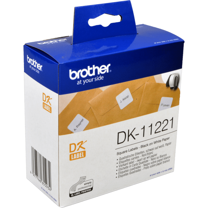 Brother DK-11234 Label Roll Adhesive name badge labels 60x86mm, 260  labels/roll - Black on white paper (DK11234)